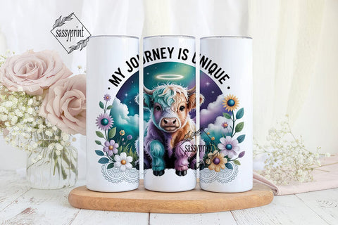 Magical Highland Cow 20oz Tumbler Wrap Sublimation sassyprint 