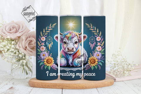 Magical Highland Cow 20oz Tumbler Wrap Sublimation sassyprint 