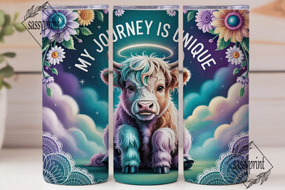 Magical Highland Cow 20oz Tumbler Wrap Sublimation sassyprint 