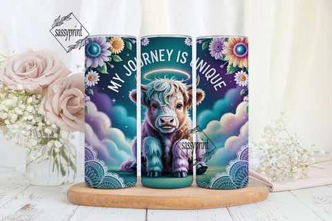 Magical Highland Cow 20oz Tumbler Wrap Sublimation sassyprint 