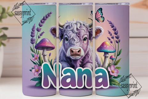 Magical Highland Cow Calf 20oz Tumbler Sublimation sassyprint 