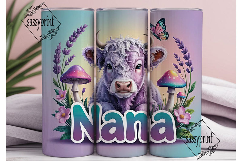 Magical Highland Cow Calf 20oz Tumbler Sublimation sassyprint 
