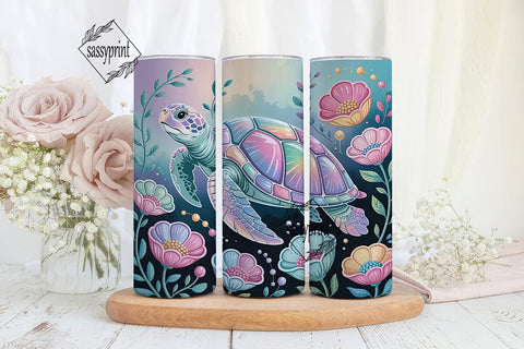 Magical Holographic Turtle 20oz Tumbler Sublimation sassyprint 