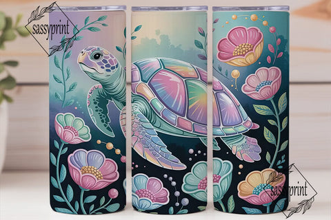 Magical Holographic Turtle 20oz Tumbler Sublimation sassyprint 