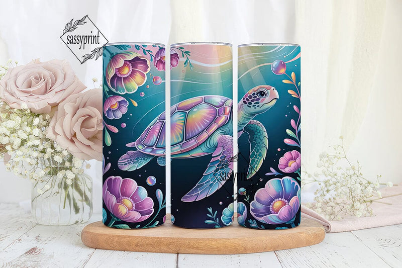 Magical Holographic Turtle 20oz Tumbler Sublimation sassyprint 