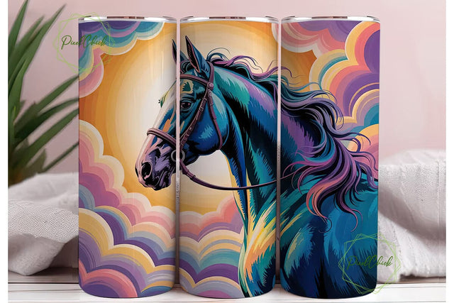 Magical Horse 20oz Tumbler Wrap Sublimation PixelChick 