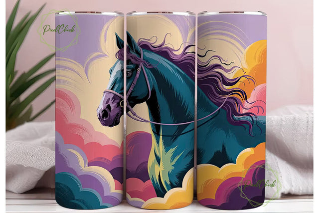 Magical Horse 20oz Tumbler Wrap Sublimation PixelChick 