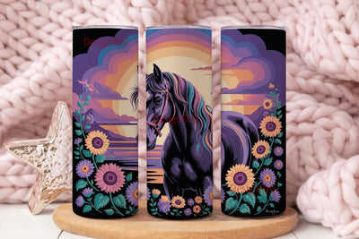Magical Horse & Sunflowers 20oz Tumbler Sublimation DesignSVG 