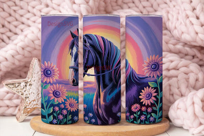 Magical Horse & Sunflowers 20oz Tumbler Sublimation DesignSVG 