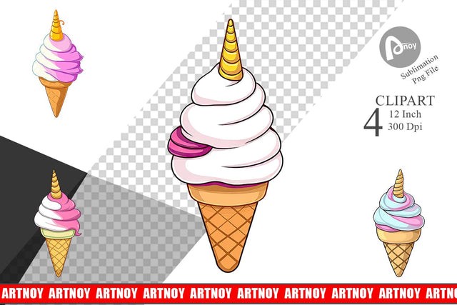 Magical Ice Cream Clipart Sublimation artnoy 