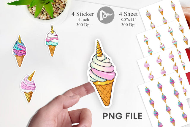 Magical Ice Cream Sticker Sublimation artnoy 