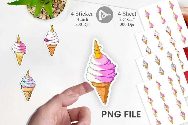 Magical Ice Cream Sticker Sublimation artnoy 