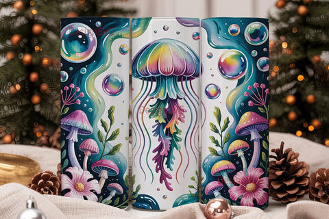 Magical Jellyfish 20oz Tumbler Wrap Sublimation DesignSVG 