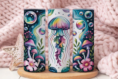 Magical Jellyfish 20oz Tumbler Wrap Sublimation DesignSVG 