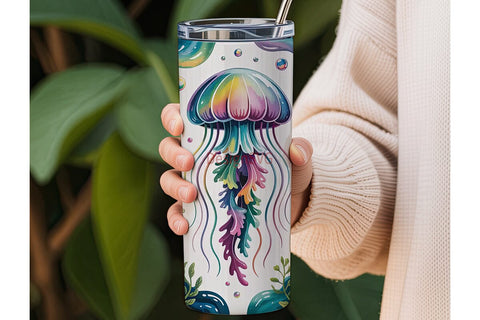 Magical Jellyfish 20oz Tumbler Wrap Sublimation DesignSVG 