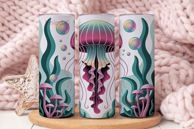 Magical Jellyfish 20oz Tumbler Wrap Sublimation DesignSVG 