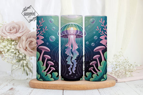 Magical Jellyfish 20oz Tumbler Wrap Sublimation sassyprint 