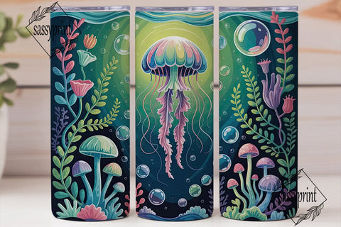 Magical Jellyfish 20oz Tumbler Wrap Sublimation sassyprint 