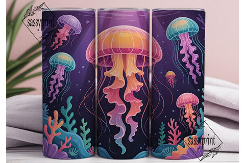 Magical Jellyfish 20oz Tumbler Wrap Sublimation sassyprint 