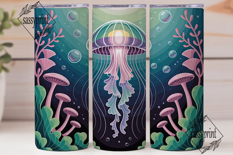 Magical Jellyfish 20oz Tumbler Wrap Sublimation sassyprint 