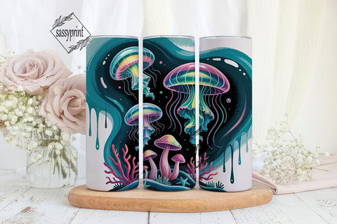 Magical Jellyfish 20oz Tumbler Wrap Sublimation sassyprint 