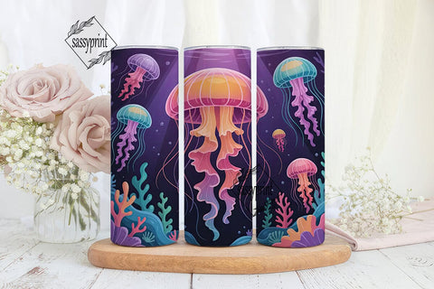 Magical Jellyfish 20oz Tumbler Wrap Sublimation sassyprint 
