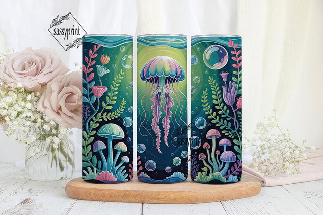 Magical Jellyfish 20oz Tumbler Wrap Sublimation sassyprint 