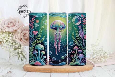 Magical Jellyfish 20oz Tumbler Wrap Sublimation sassyprint 
