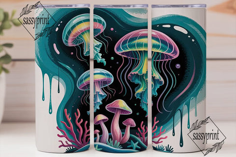 Magical Jellyfish 20oz Tumbler Wrap Sublimation sassyprint 