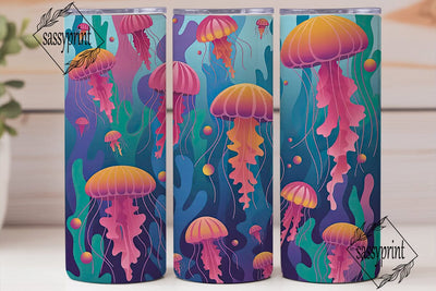 Magical Jellyfish 20oz Tumbler Wrap Sublimation sassyprint 
