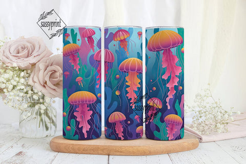 Magical Jellyfish 20oz Tumbler Wrap Sublimation sassyprint 