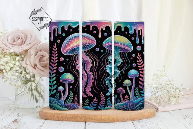 Magical Jellyfish & Mushrooms Tumbler Sublimation sassyprint 