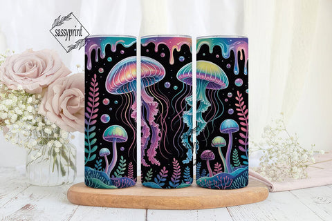Magical Jellyfish & Mushrooms Tumbler Sublimation sassyprint 