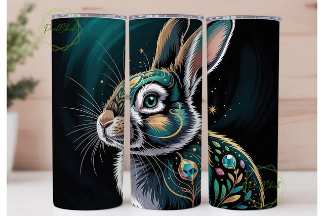 Magical Jewel Rabbit 20oz Tumbler Wrap Sublimation PixelChick 
