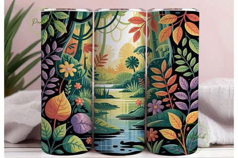 Magical Jungle 20oz Tumbler Wrap Sublimation PixelChick 