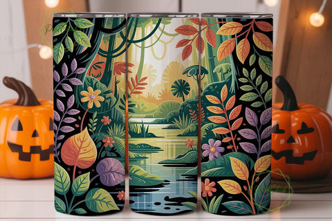 Magical Jungle 20oz Tumbler Wrap Sublimation PixelChick 