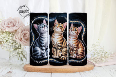 Magical Kawaii Cats 20oz Tumbler Wrap Sublimation sassyprint 