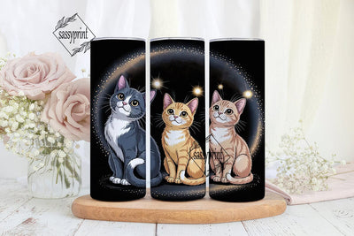 Magical Kawaii Cats 20oz Tumbler Wrap Sublimation sassyprint 
