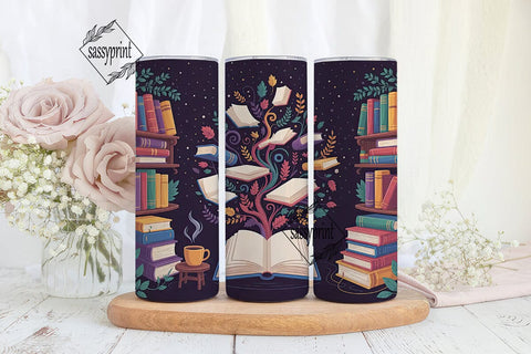 Magical Library 20oz Tumbler Wrap Sublimation sassyprint 