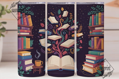 Magical Library 20oz Tumbler Wrap Sublimation sassyprint 