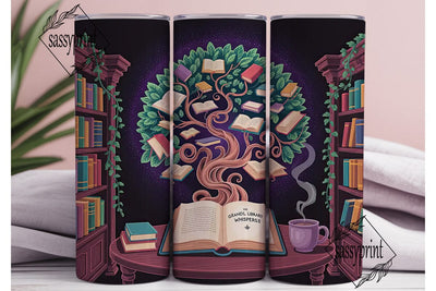 Magical Library 20oz Tumbler Wrap Sublimation sassyprint 