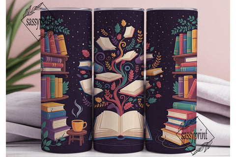 Magical Library 20oz Tumbler Wrap Sublimation sassyprint 