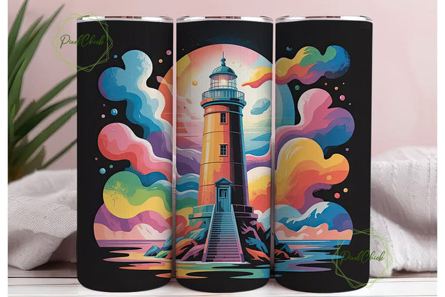Magical Lighthouse 20oz Tumbler Wrap Sublimation PixelChick 