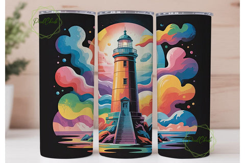Magical Lighthouse 20oz Tumbler Wrap Sublimation PixelChick 