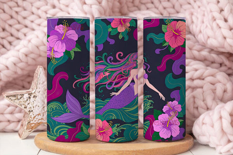 Magical Mermaid 20oz Tumbler Wrap Sublimation DesignSVG 