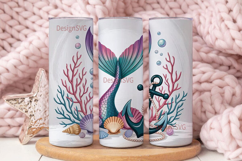Magical Mermaid 20oz Tumbler Wrap Sublimation DesignSVG 