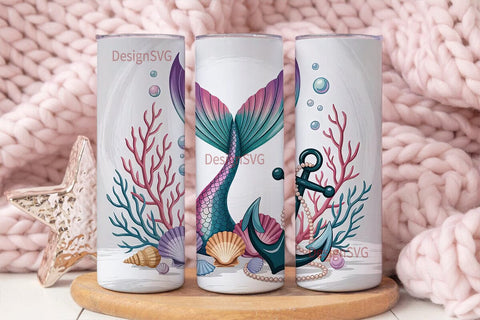 Magical Mermaid 20oz Tumbler Wrap Sublimation DesignSVG 