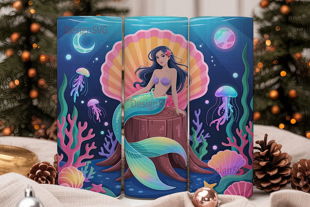 Magical Mermaid 20oz Tumbler Wrap Sublimation DesignSVG 