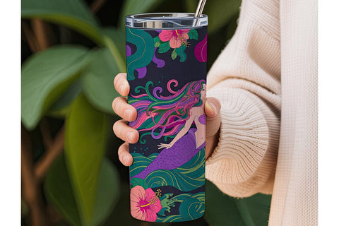 Magical Mermaid 20oz Tumbler Wrap Sublimation DesignSVG 