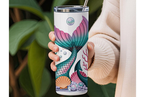 Magical Mermaid 20oz Tumbler Wrap Sublimation DesignSVG 